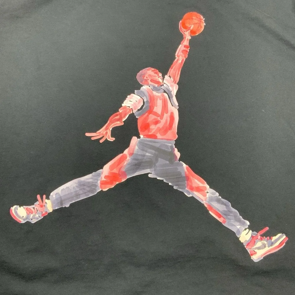 Air Jordan Jumpman Watercolor Print Mens XXL‎ 2XL Black T-Shirt FN5980 010